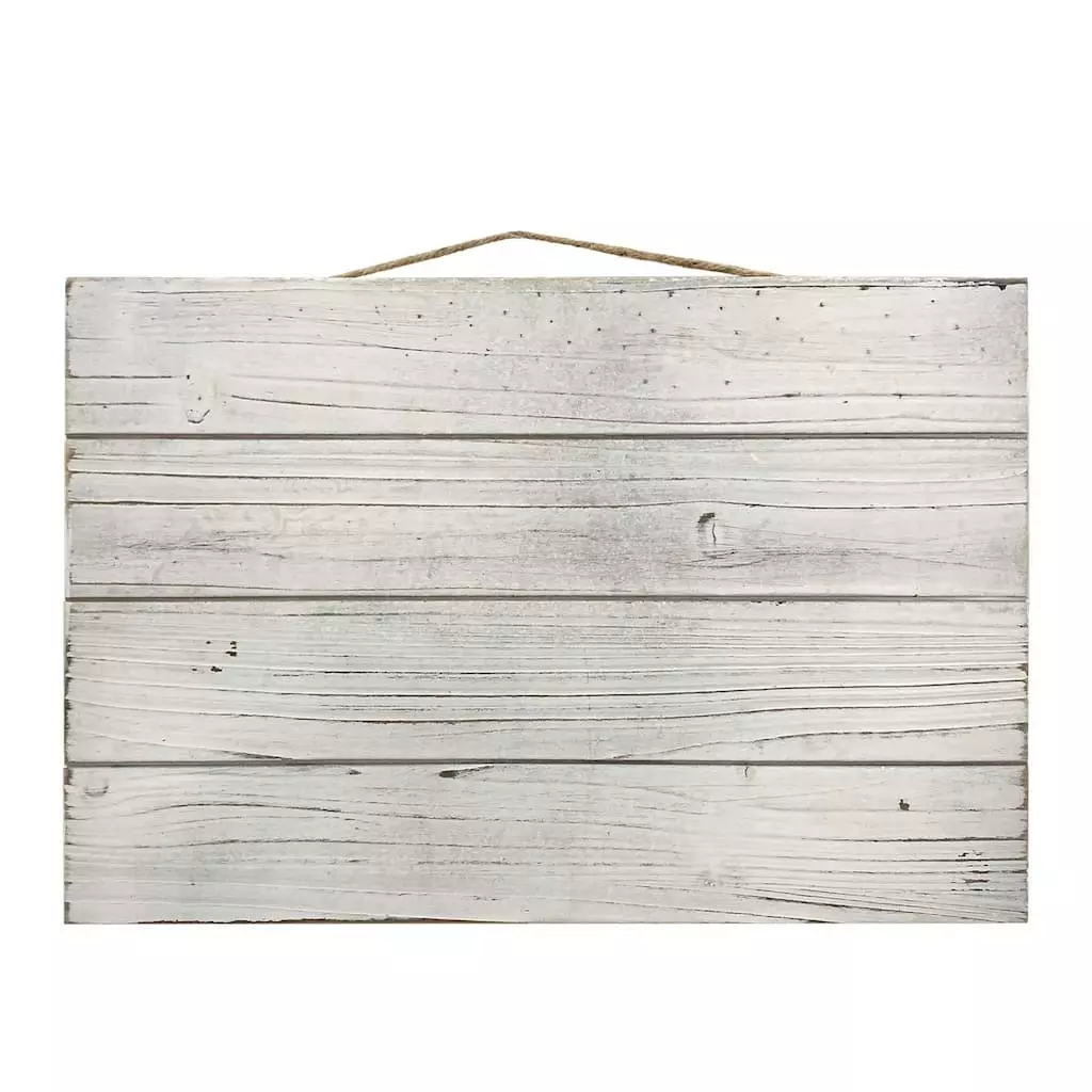 New 🤩 17" Whitewashed Wooden Rectangle Plaque by ArtMinds™ ⭐