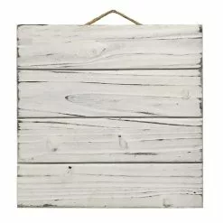 Promo ⌛ 10" Whitewashed Wooden Square Plaque by ArtMinds™ 👍