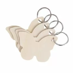 Promo 🎉 2.5" Unfinished Wooden Butterfly Keyrings by ArtMinds™ 🥰