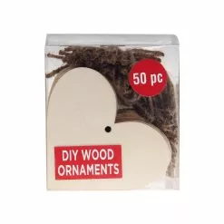 Outlet 🎁 50ct. 3" DIY Heart Wood Ornaments by ArtMinds™ 👍
