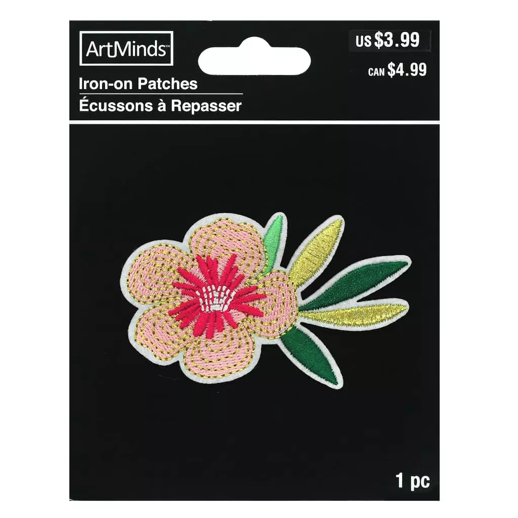 Coupon ⭐ Iron-On Pink Flower Patch by ArtMinds™ ⭐ - Image 2