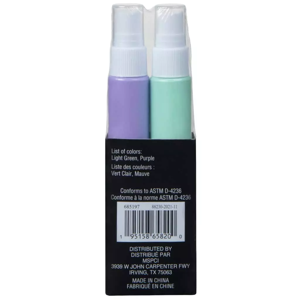 Brand new 👏 Light Green & Purple Fabric Spray Paint Set by ArtMinds™ ✔️ - Image 3