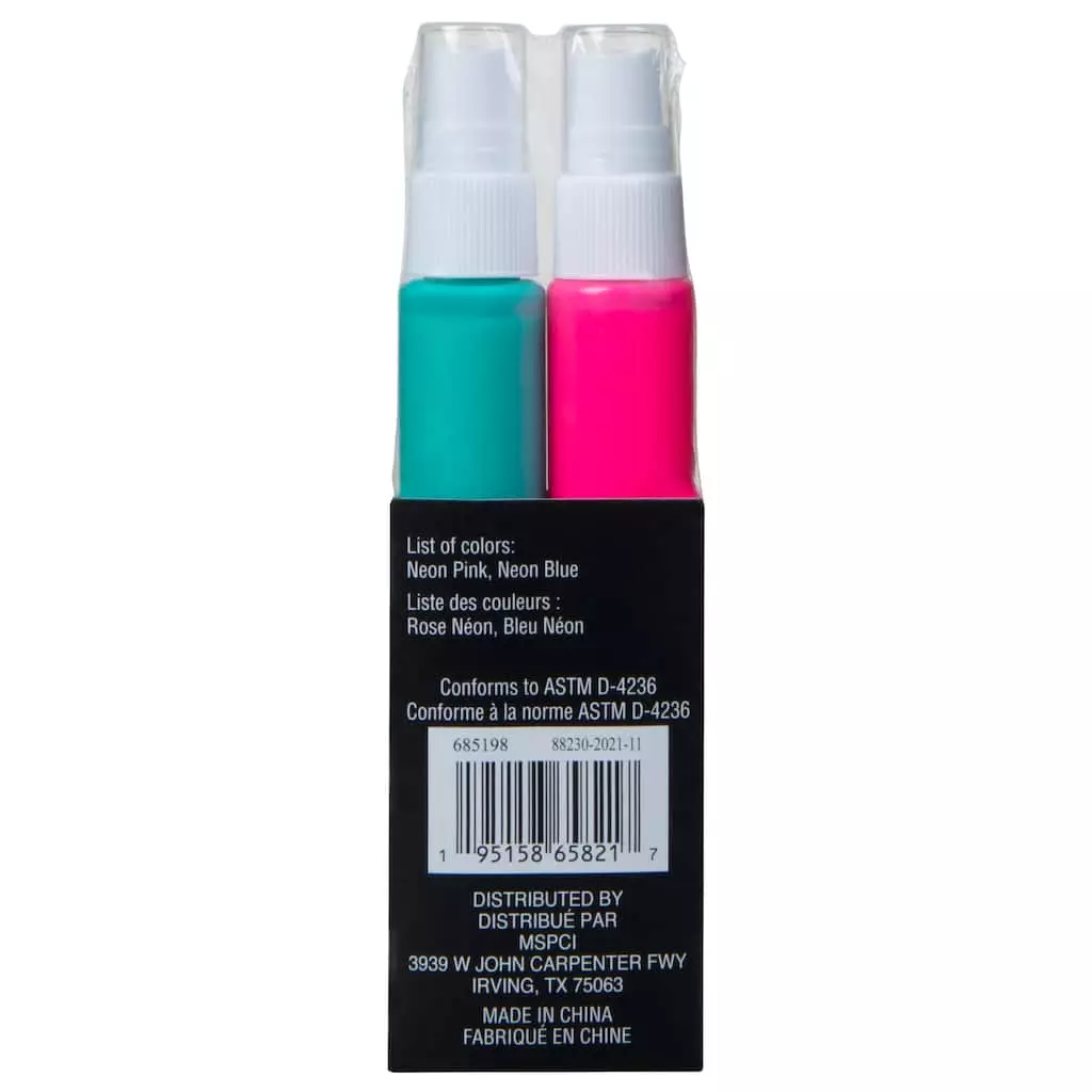 Outlet ๐ Neon Pink & Blue Fabric Spray Paint Set by ArtMinds™ โญ - Image 4