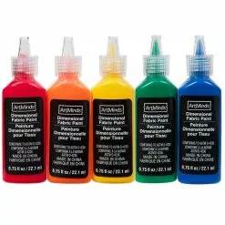 Coupon 👍 Rainbow Dimensional Fabric Paint Set by ArtMinds™ ✨