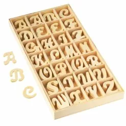 Promo 🔥 6 Packs: 140 ct. (840 total) 1.5" Punch Cut Wood Script Letters by ArtMinds™ 🌟